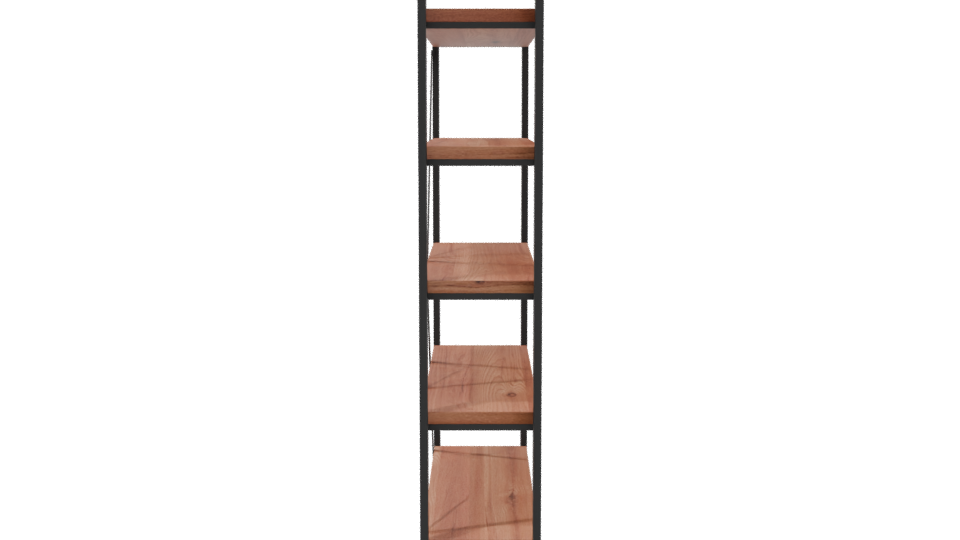 Industrial Style Wooden Shelving Unit - Professional 3D Model Render 8