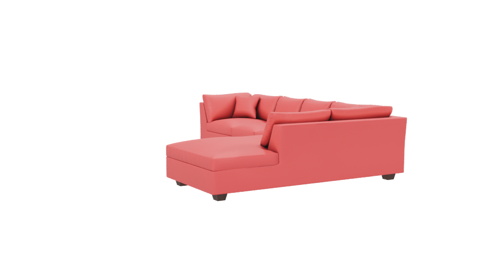 Red Sectional Sofa 3D Model - Professional 3D Model Render 13