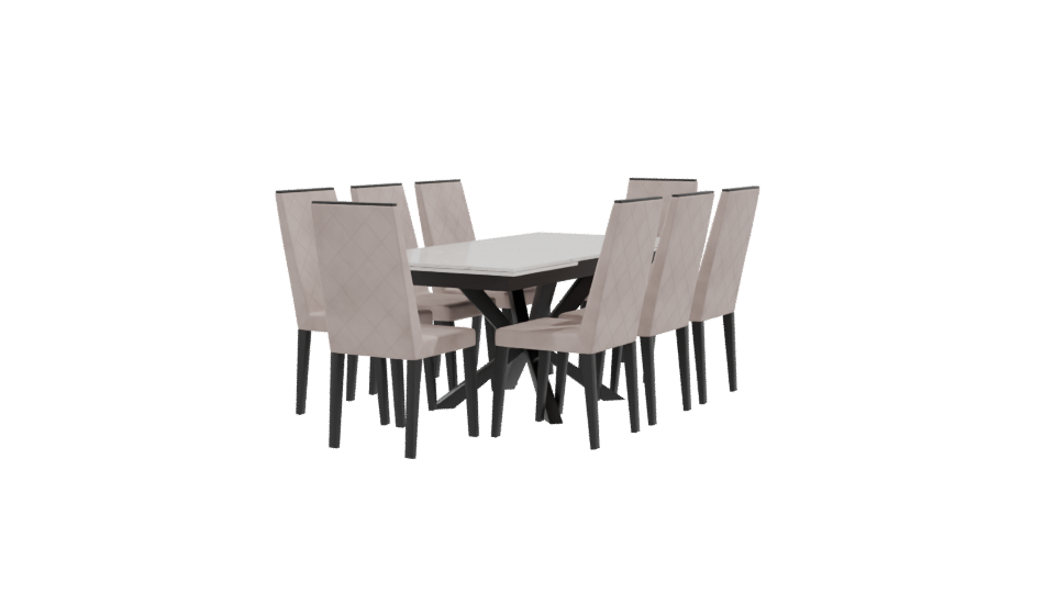 Elegant Dining Table Set 3D - Professional 3D Model Render 9