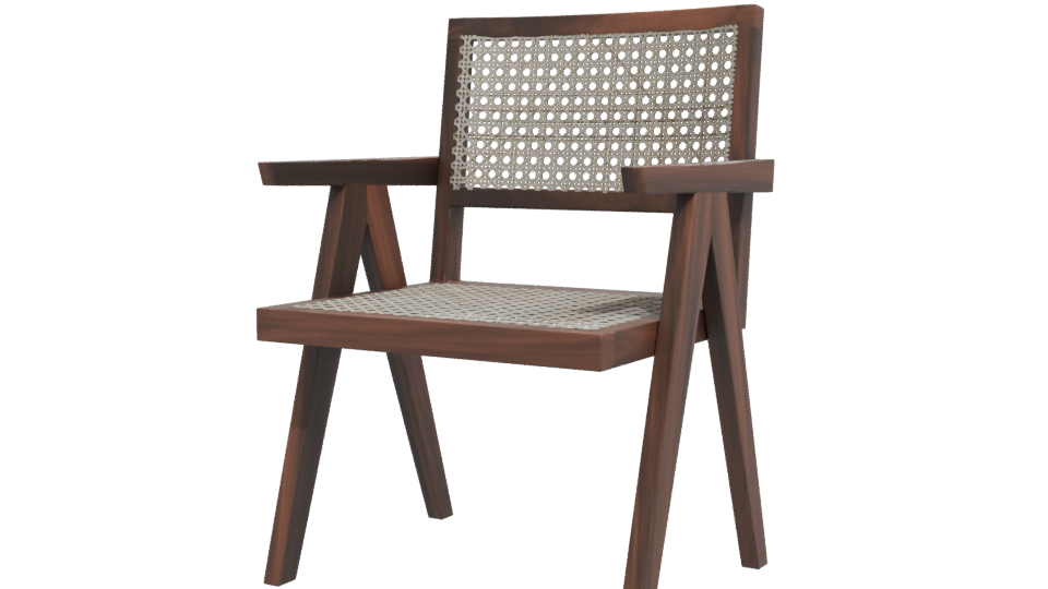 Stylish Wooden Armchair 3D Model - Professional 3D Model Render 12