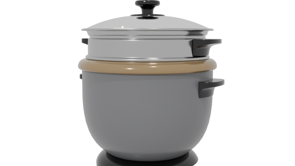 Ceramic Electric Rice Cooker 3D Model - Professional 3D Model Render 6