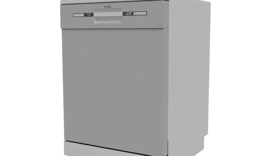 Sleek Stainless Steel Dishwasher 3D - Professional 3D Model Render 12