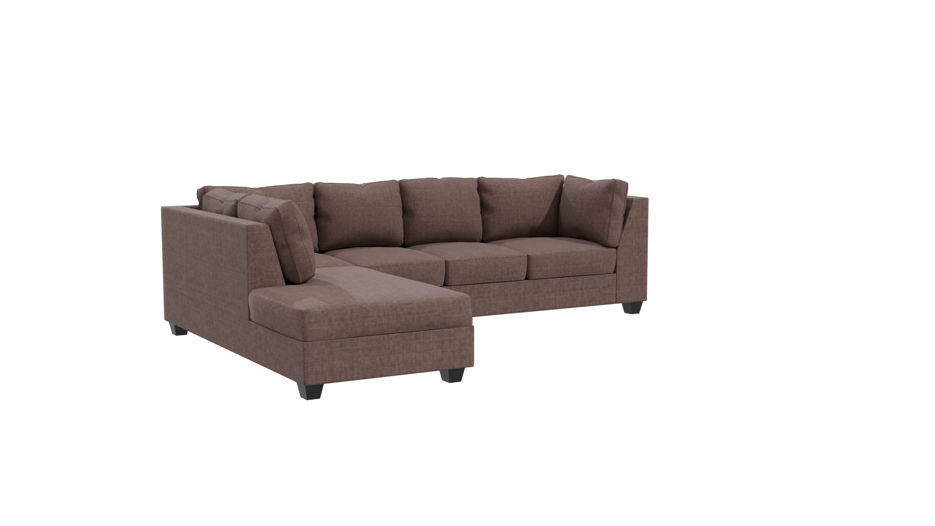 Contemporary L-Shaped Fabric Sofa 3D Model - Professional 3D Model Render 10