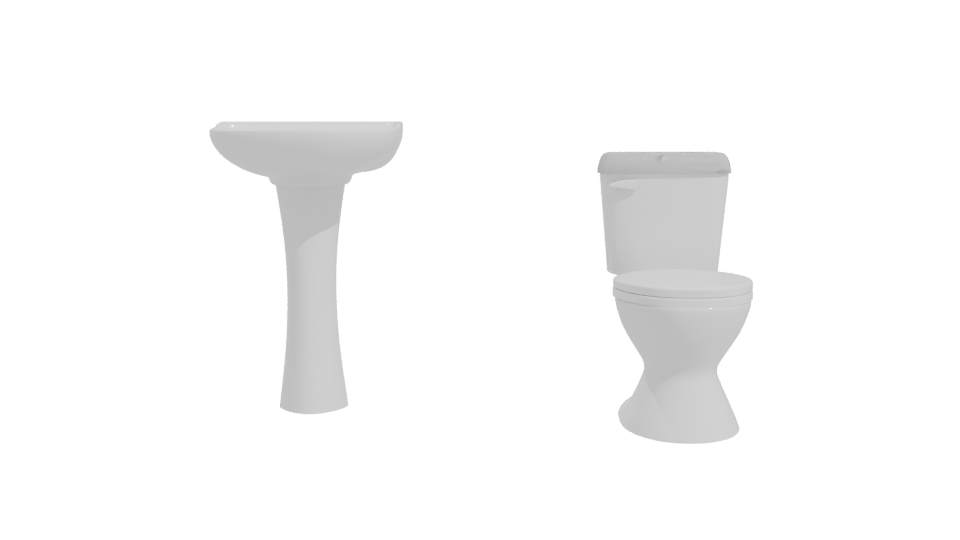 Elegant Bathroom Sink and Toilet - Professional 3D Model Render 11