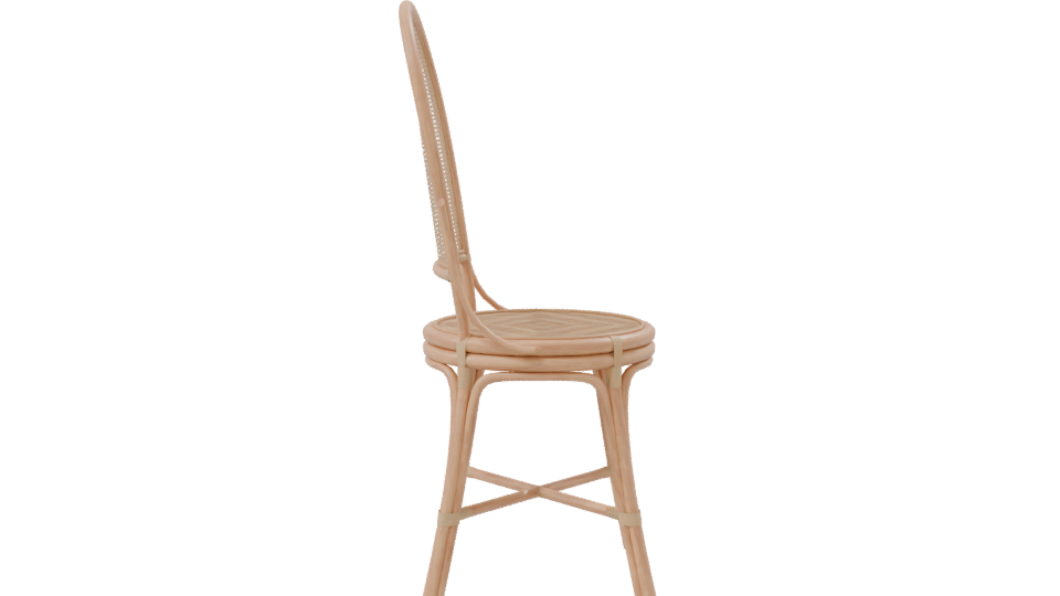 Stylish Cane Back Dining Chair - Professional 3D Model Render 8