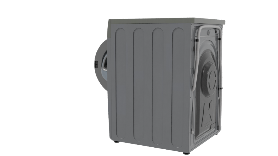 Sleek Front-Loading Washing Machine 3D Model - Professional 3D Model Render 3