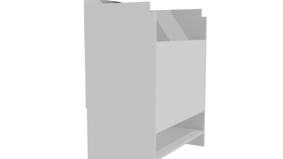 Sleek White Bathroom Vanity Cabinet 3D Model - Professional 3D Model Render 3