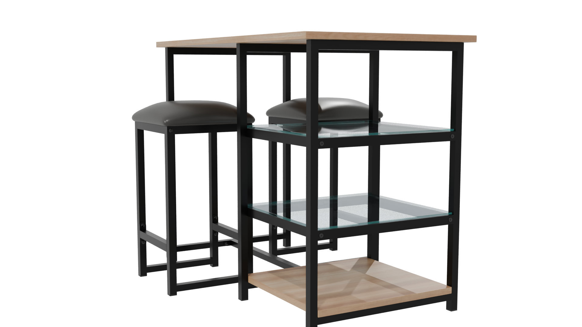 Contemporary Bar Table Set 3D - Professional 3D Model Render 7