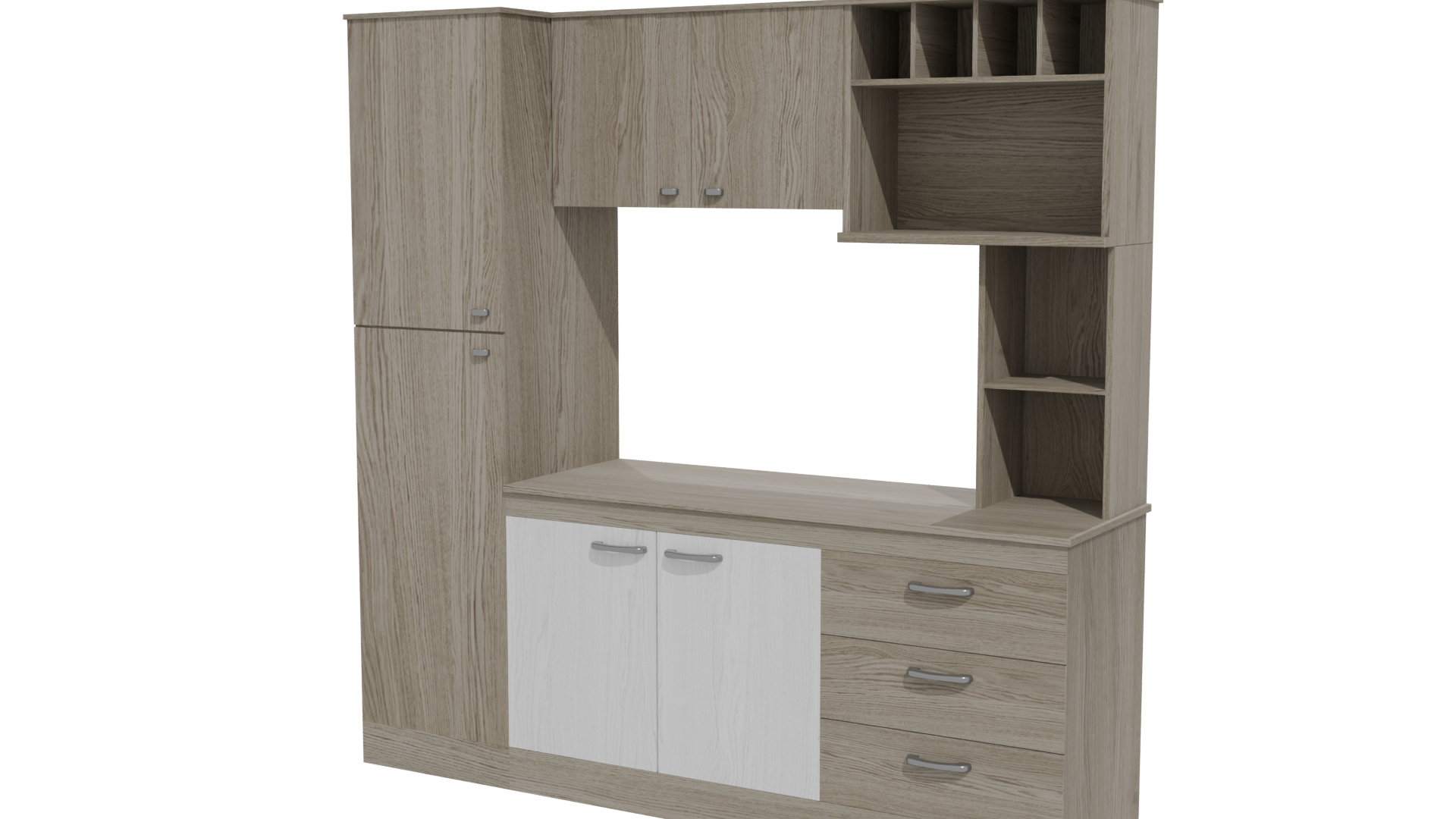 Stylish Wooden Cabinet Model - Professional 3D Model Render 12