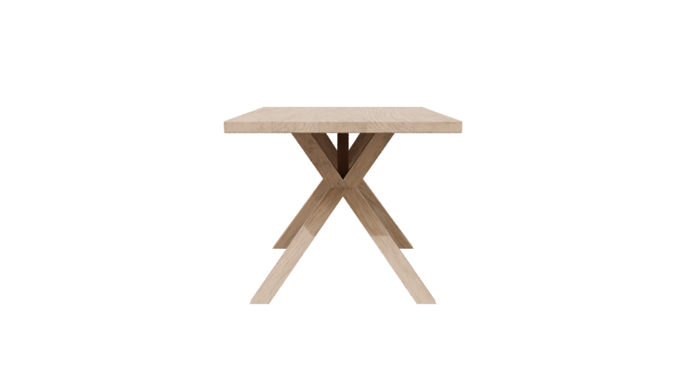 Minimalist Wooden Dining Table Model - Professional 3D Model Render 2