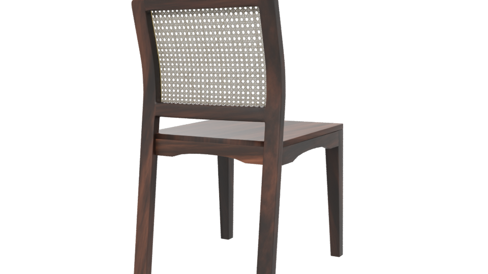Stylish Wooden Dining Chair Model - Professional 3D Model Render 6