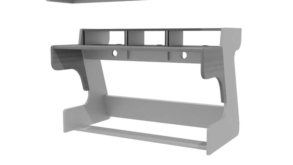 Minimalist Office Desk Model - Professional 3D Model Render 12