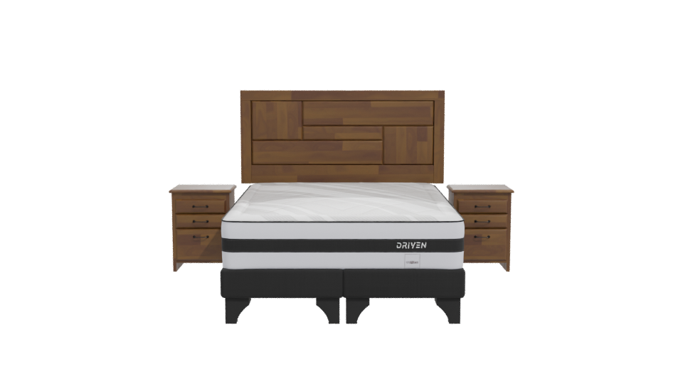 Elegant Wooden Bed Set 3D - Professional 3D Model Render 11