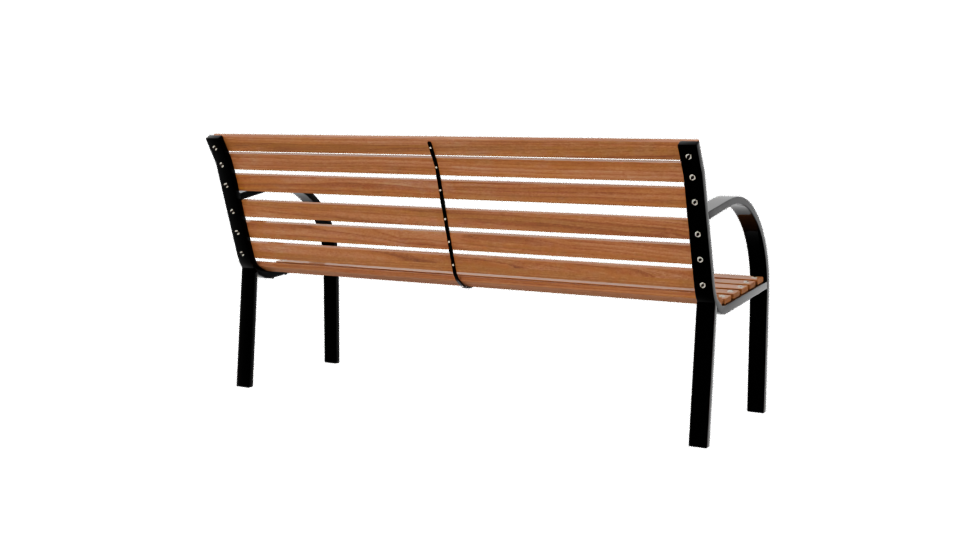 Stylish Outdoor Wooden Bench 3D Model - Professional 3D Model Render 6