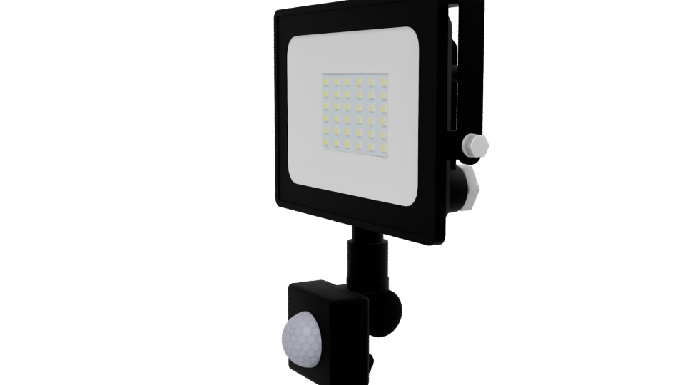 Motion Sensor LED Floodlight Model - Professional 3D Model Render 13