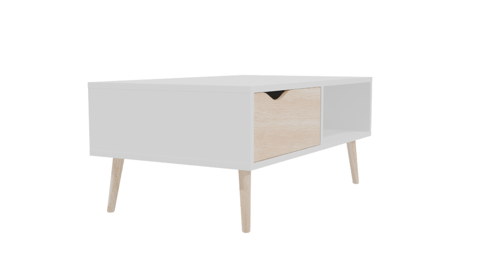 Modern White Oak Coffee Table 3D - Professional 3D Model Render 3