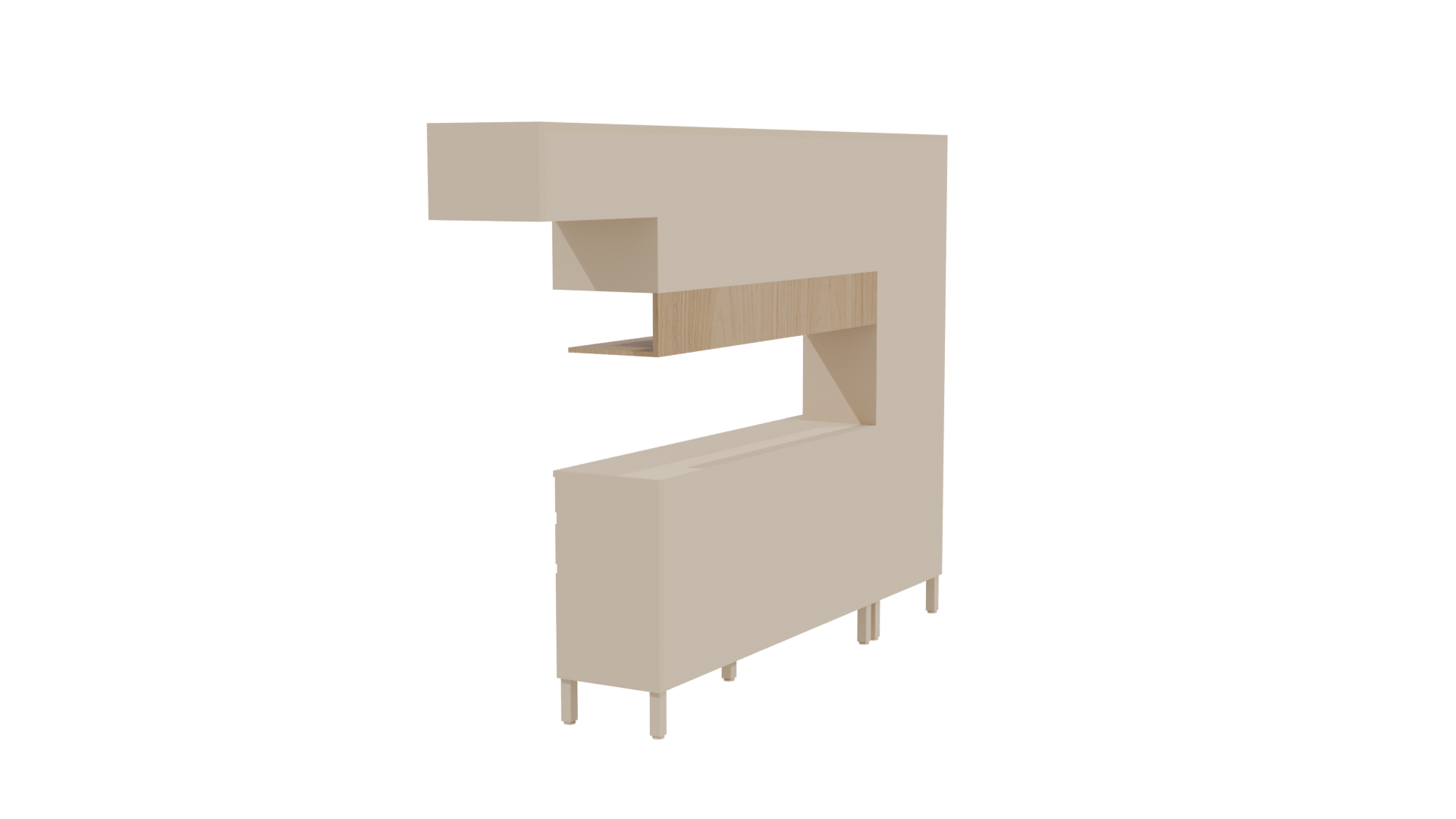 Minimalist Kitchen Cabinet Set 3D - Professional 3D Model Render 3