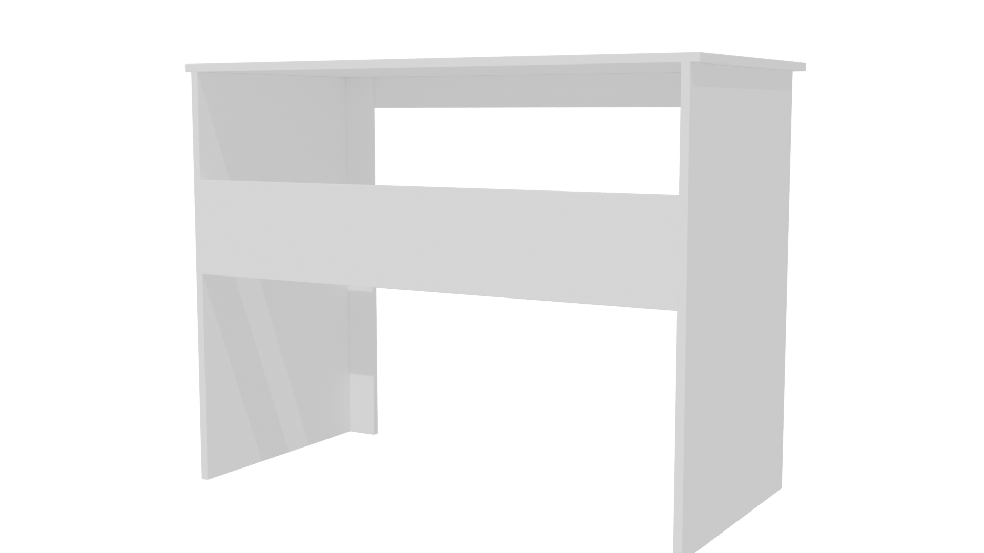 Minimalist White Writing Table 3D - Professional 3D Model Render 6