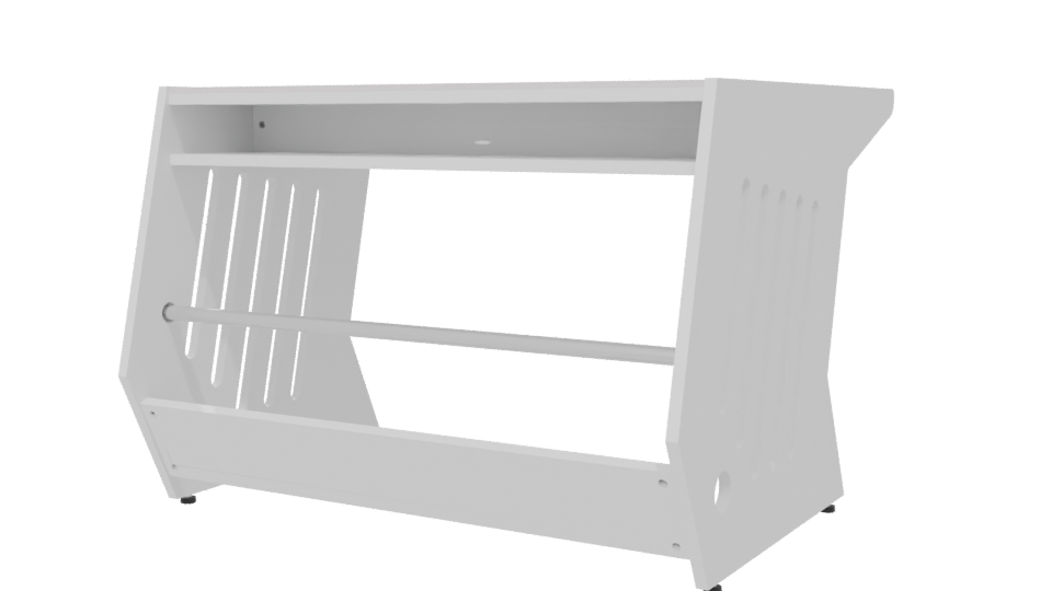 Minimalist White Office Table 3D - Professional 3D Model Render 6