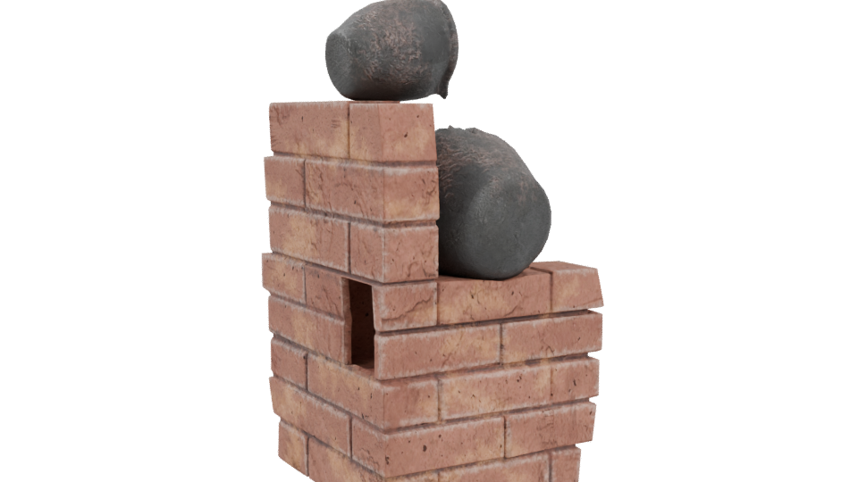 Stylized Ancient Pottery with Brick Structure 3D Model - Professional 3D Model Render 4