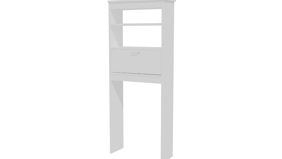 Minimalist White Storage Cabinet 3D - Professional 3D Model Render 12