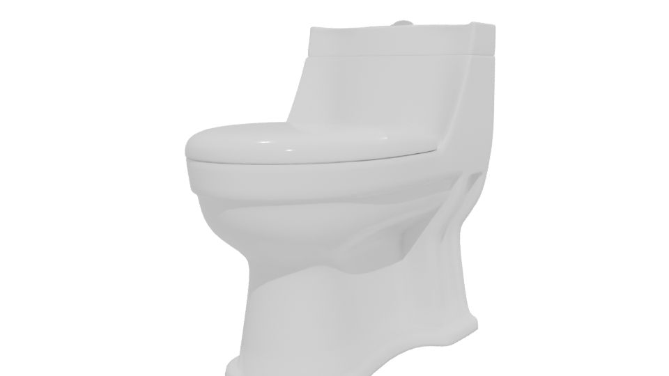 One Piece White Toilet 3D - Professional 3D Model Render 12