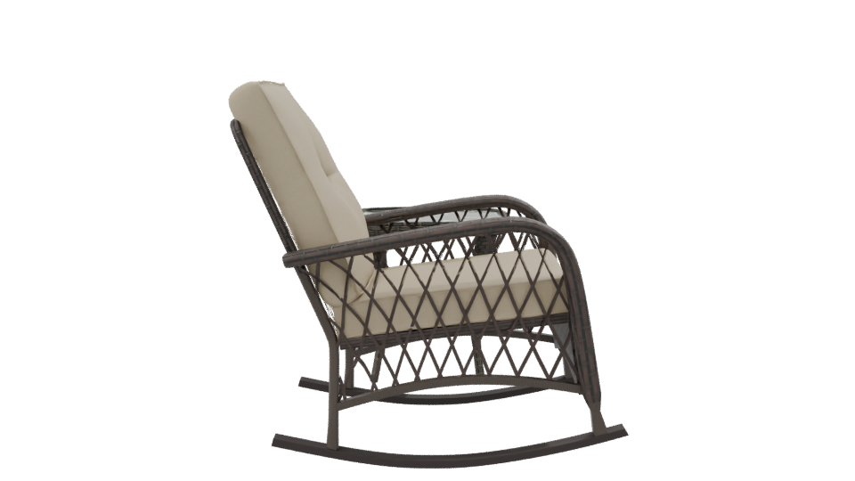 Contemporary Outdoor Lounge Chair and Accent Table 3D Model - Professional 3D Model Render 8