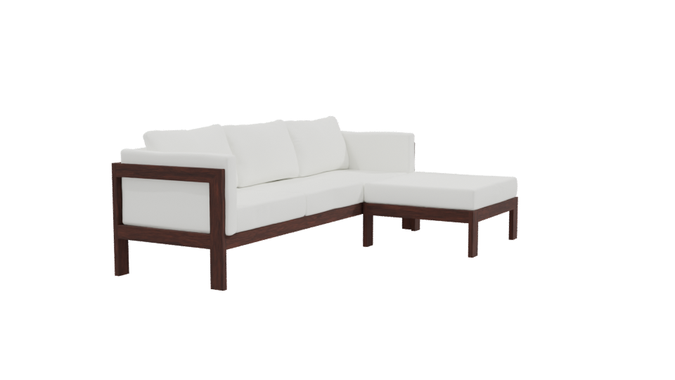 Stylish Outdoor Sectional Sofa 3D Model - Professional 3D Model Render 9