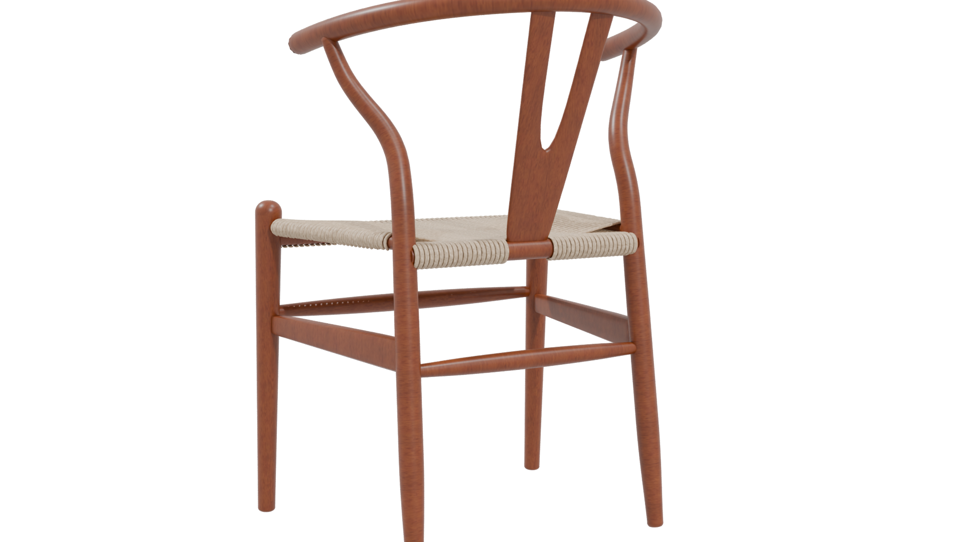 Stylish Wooden Dining Chair Model - Professional 3D Model Render 4