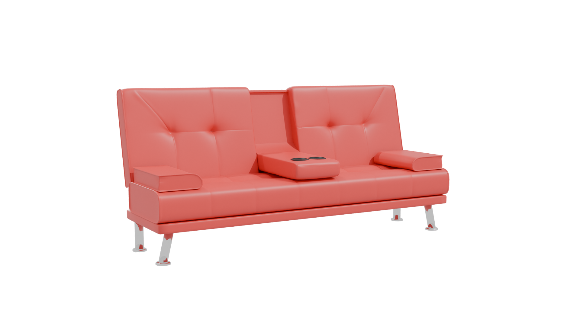 Stylish Sofa with Cup Holders - Professional 3D Model Render 10