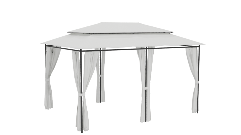 Toldo Perola with Curtains 3D - Professional 3D Model Render 4