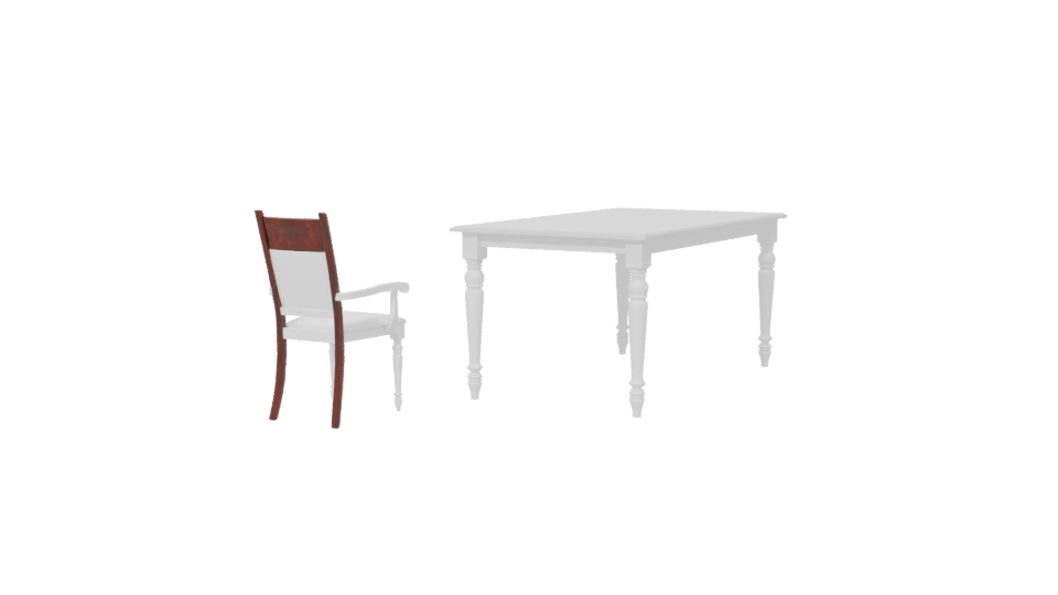 Elegant White Dining Table and Chair 3D Model - Professional 3D Model Render 6