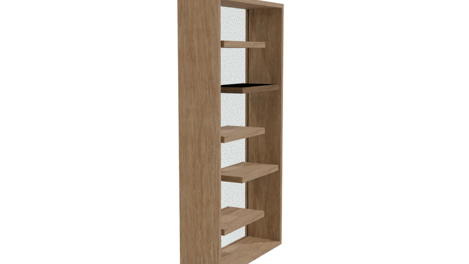 Stylish Wooden Bookshelf Model - Professional 3D Model Render 9
