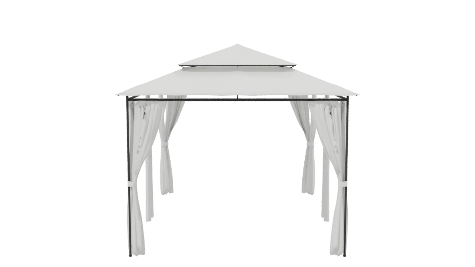 Toldo Perola with Curtains 3D - Professional 3D Model Render 2