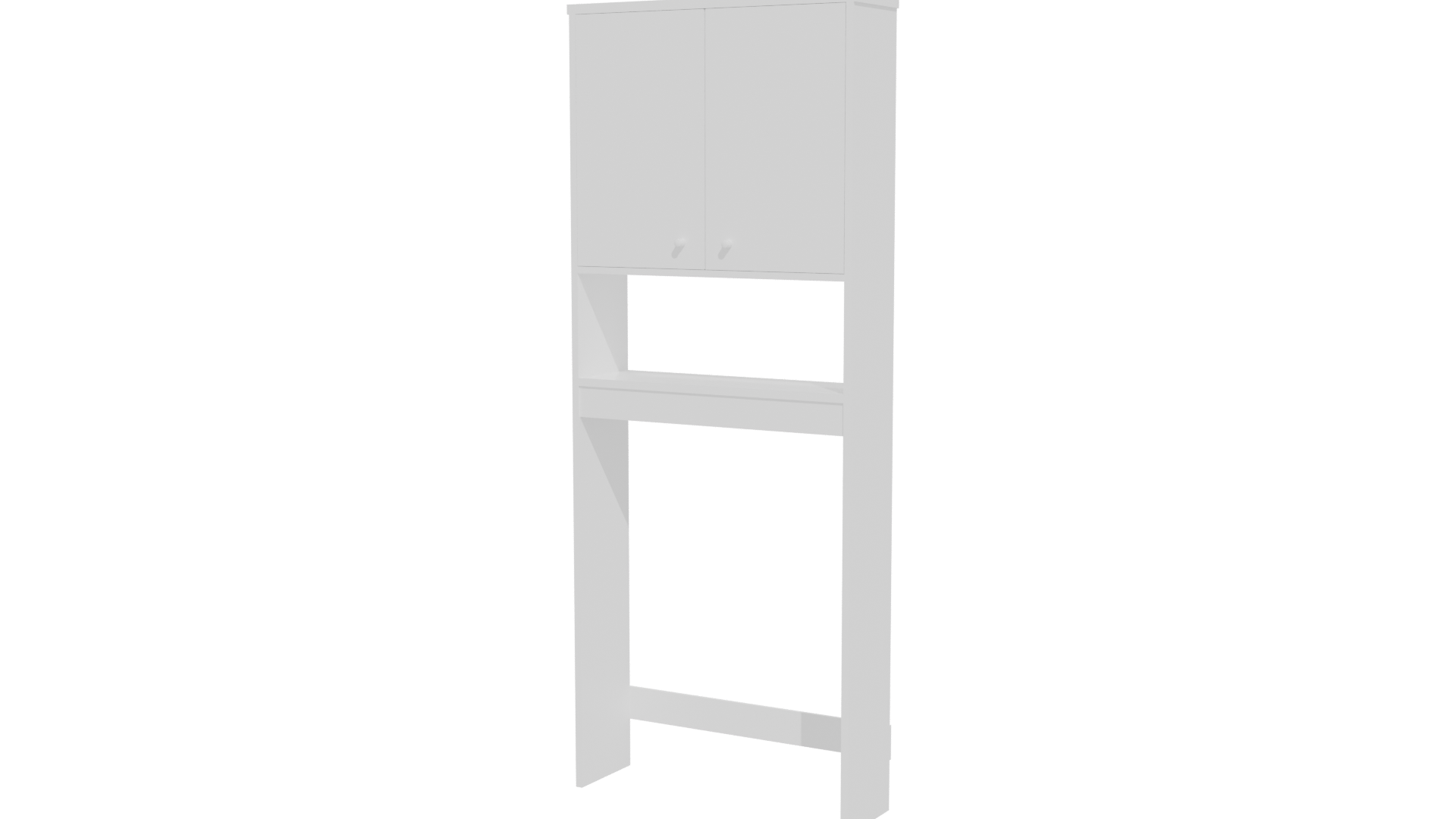 Minimalist White Storage Unit 3D Model - Professional 3D Model Render 12