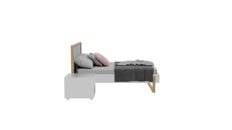 Stylish Modern Bed Set 3D Model - Professional 3D Model Render 8