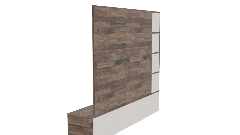 Stylish Wooden Wall Unit 3D - Professional 3D Model Render 3