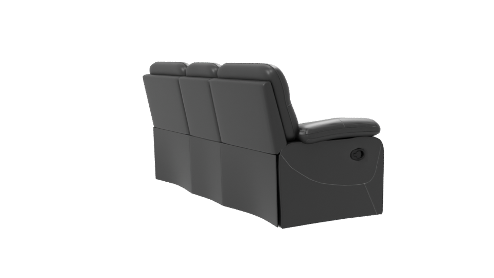 Stylish Black Leather Sofa 3D - Professional 3D Model Render 7