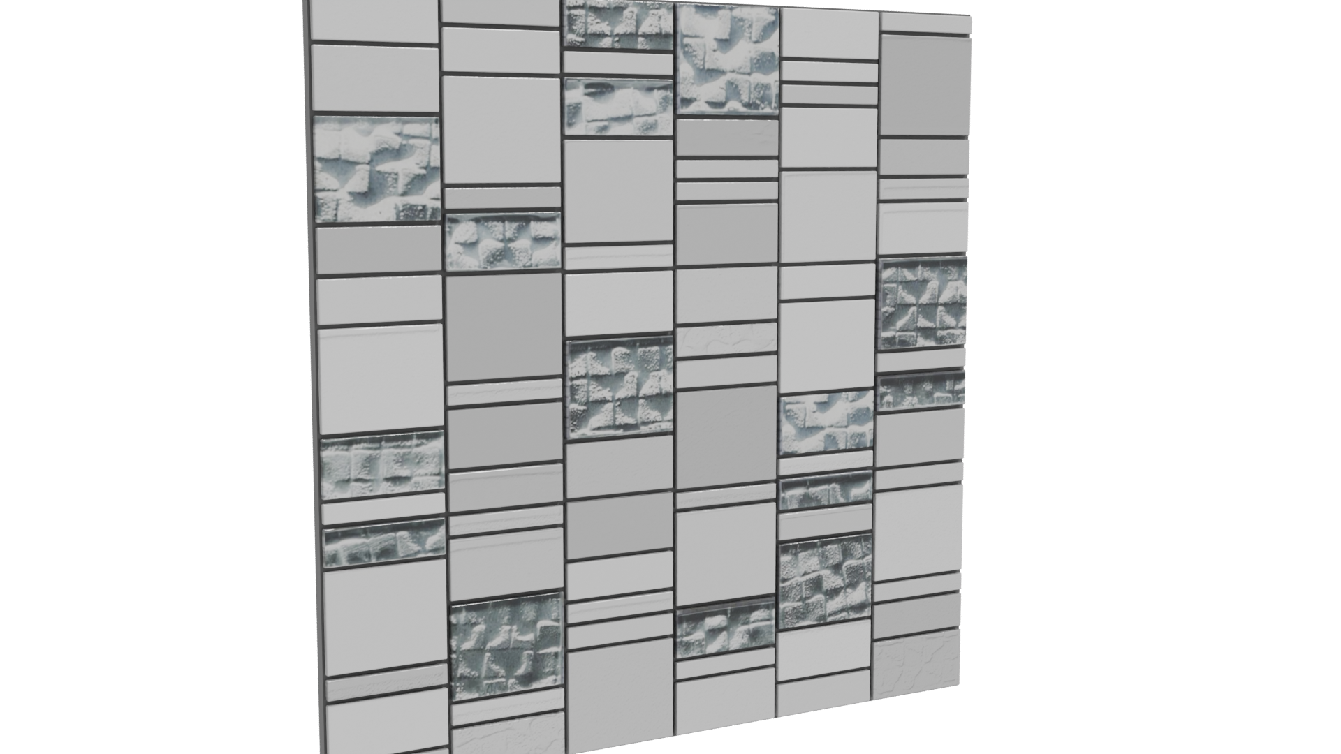 Stylized Ceramic Mosaic Wall - Professional 3D Model Render 10