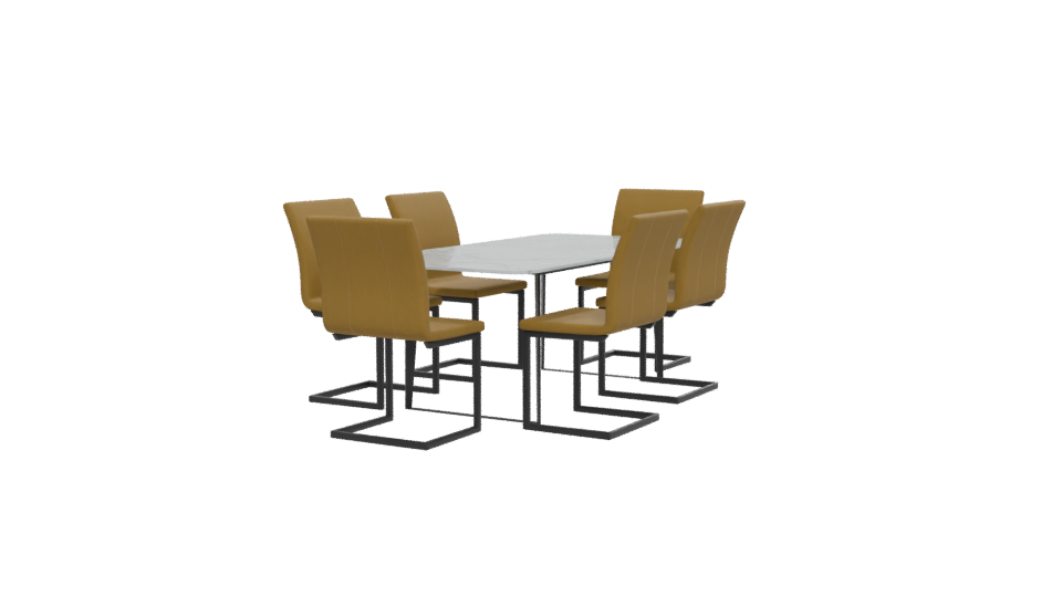 Modern Dining Table Set 3D - Professional 3D Model Render 12