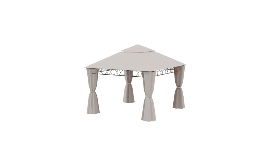 Elegant Outdoor Canopy Gazebo 3D Model - Professional 3D Model Render 3