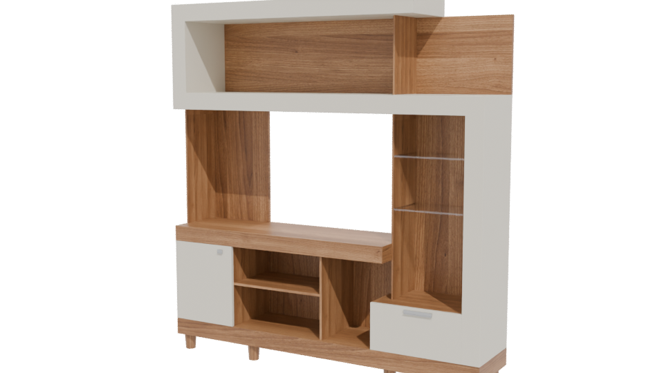 Contemporary Wooden TV Unit 3D - Professional 3D Model Render 12