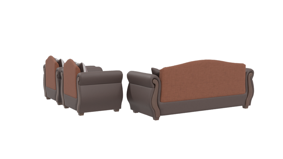 Elegant Sofa Set 3D Model - Professional 3D Model Render 4