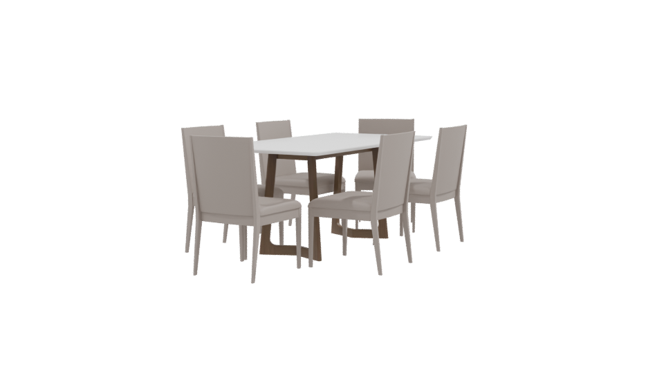 Stylish Wooden Dining Set 3D - Professional 3D Model Render 9