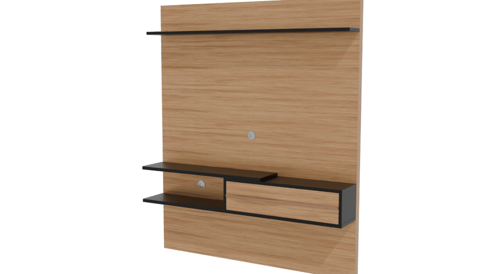 Minimalist Wooden Wall Unit 3D - Professional 3D Model Render 12