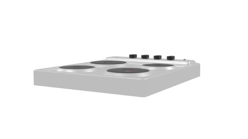 Modern Electric Stovetop 3D Model - Professional 3D Model Render 9
