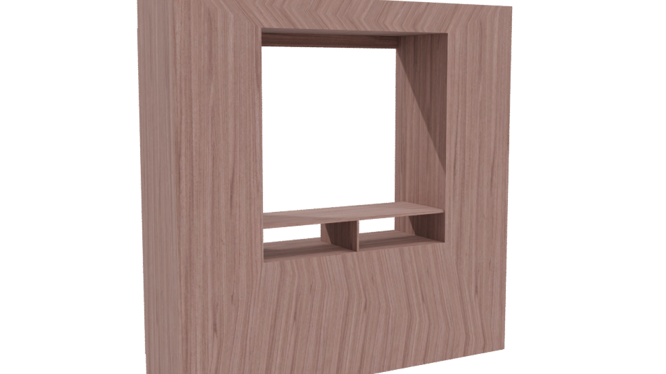 Stylish Modern Wooden Entertainment Center 3D Model - Professional 3D Model Render 4