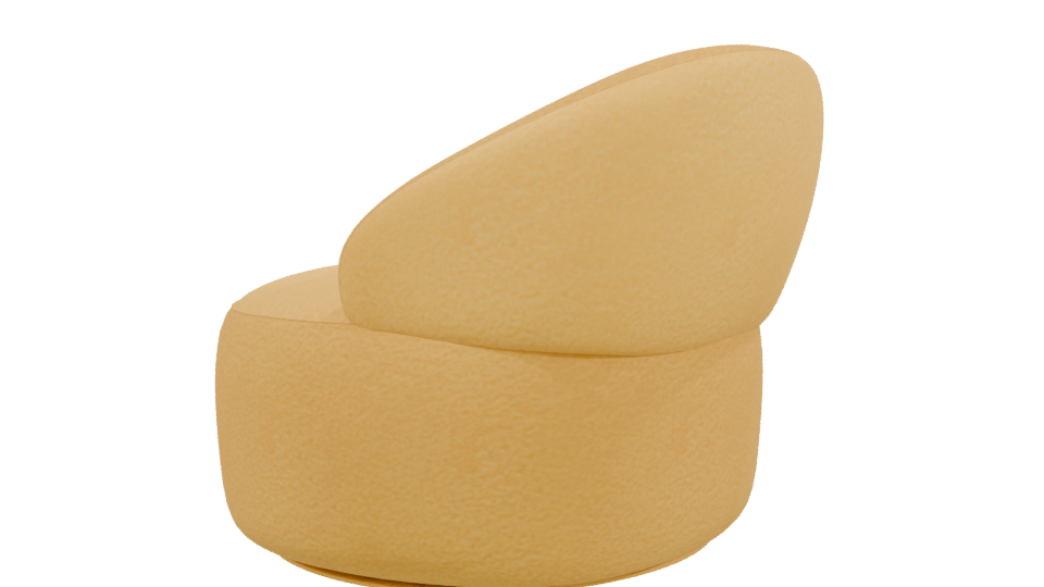 Stylized Yellow Lounge Chair 3D - Professional 3D Model Render 3