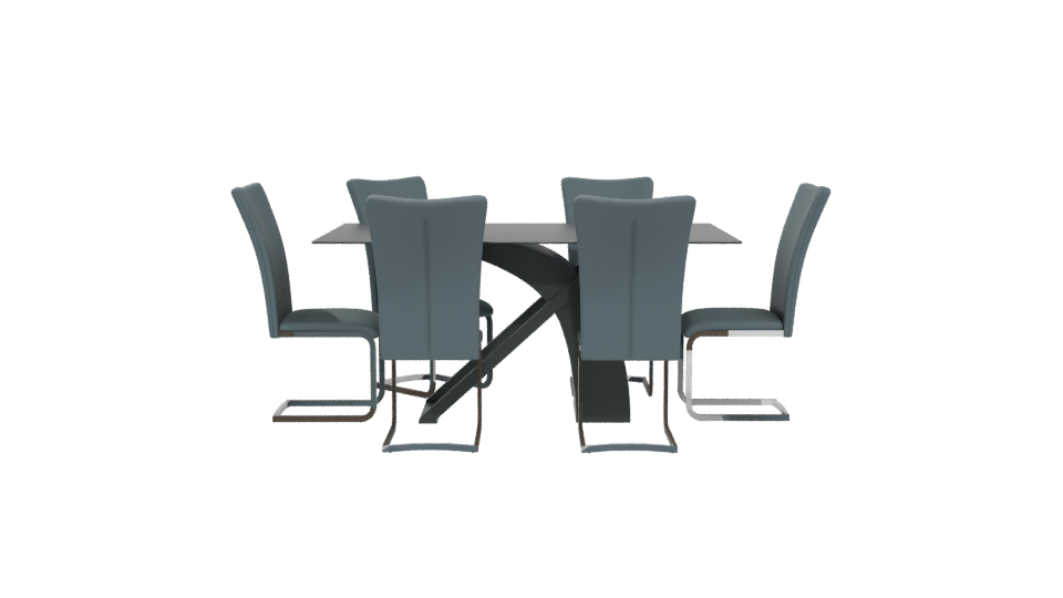 Rectangular Dining Table Set 3D - Professional 3D Model Render 5