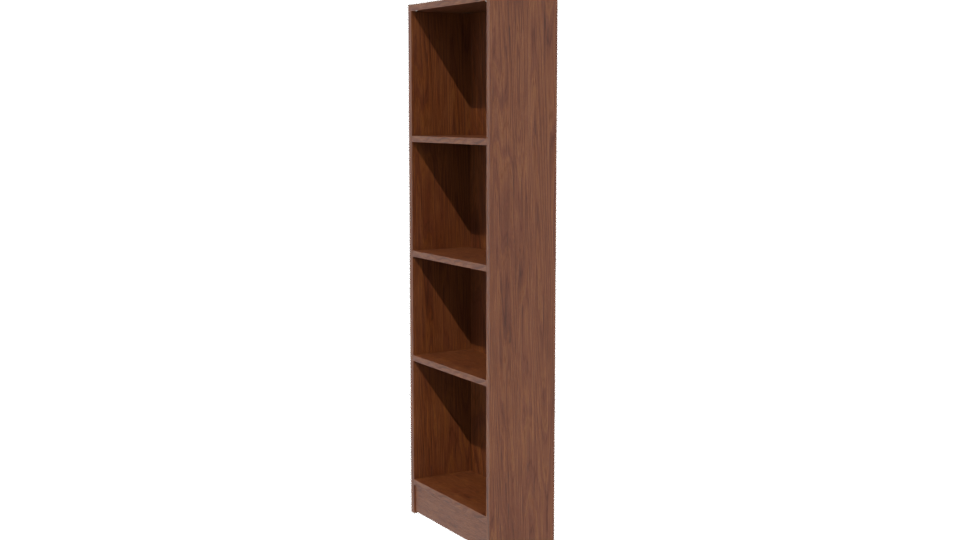Stylish Wooden Bookshelf Model - Professional 3D Model Render 13